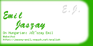 emil jaszay business card